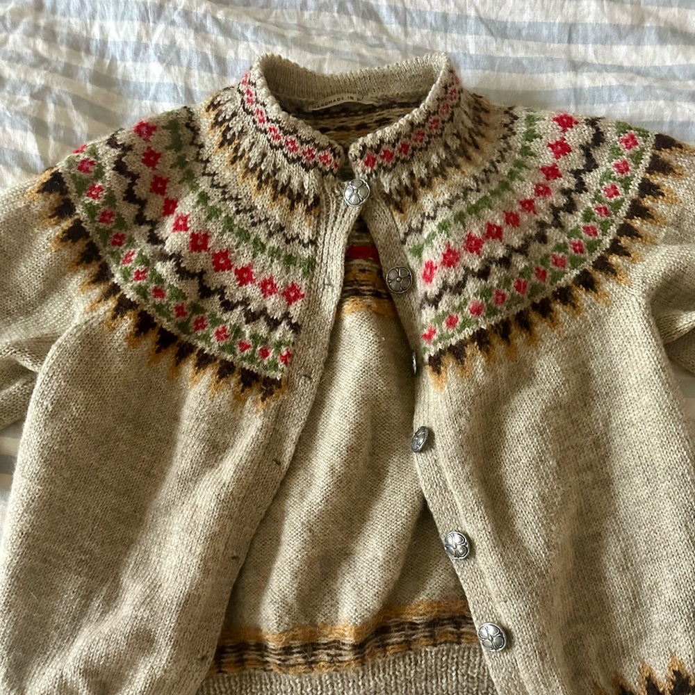 Vintage Norwegian Handmade Fair Isle Cardigan